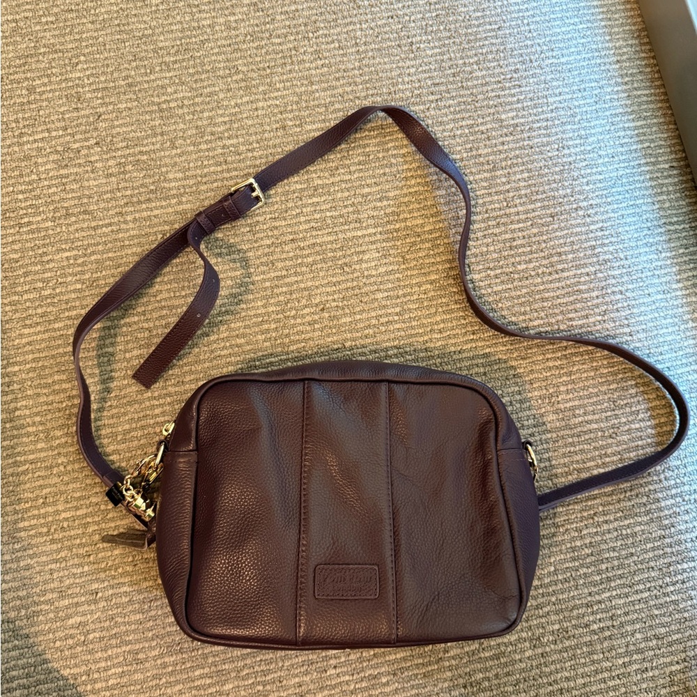 Deep purple Pom Pom London city bag